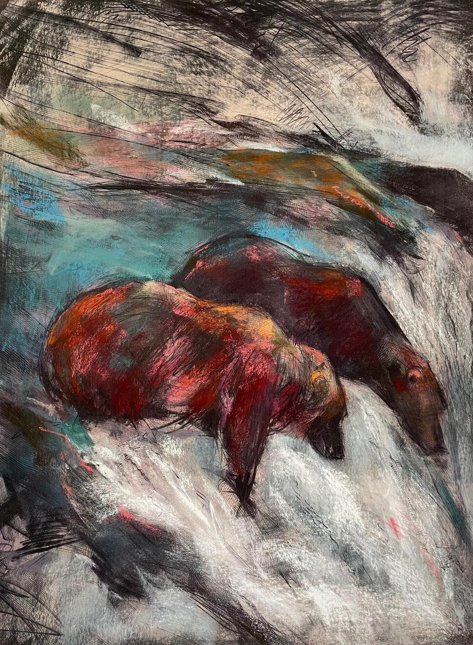 Bears in the upper falls